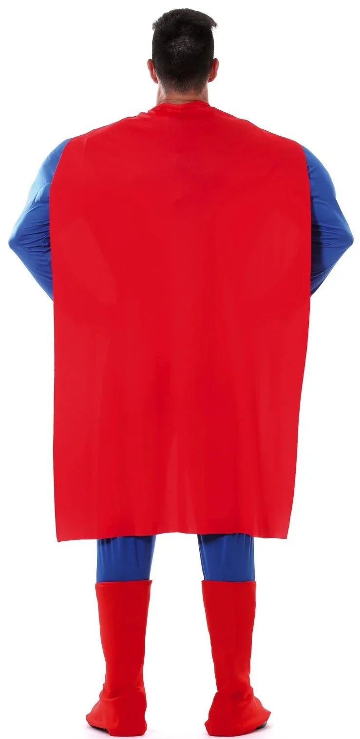 Disfraz de Superhéroe Musculoso con Capa para Hombre Superman y Supergirl Guirca