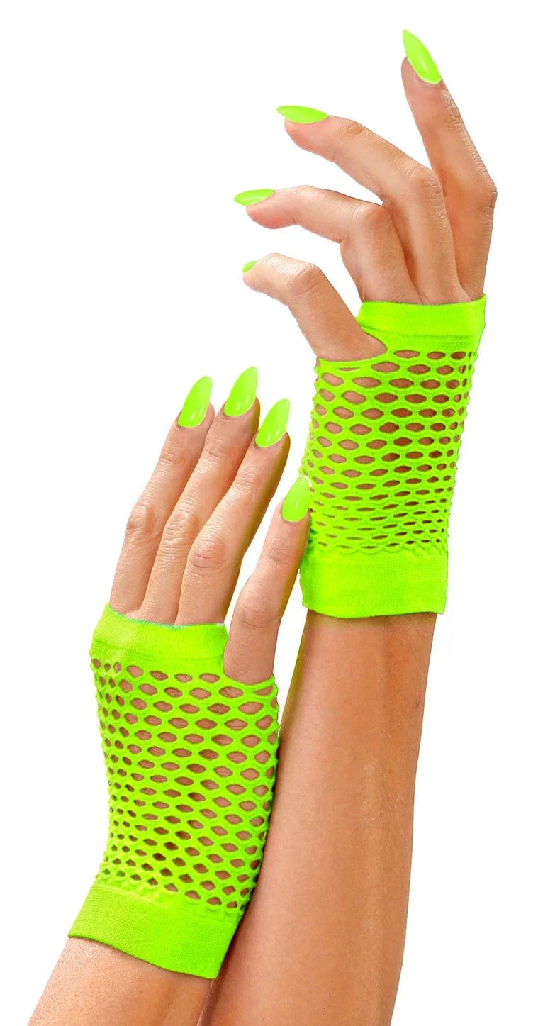 Guantes de Red Verde Neón Cortos sin Dedos Guantes Widmann