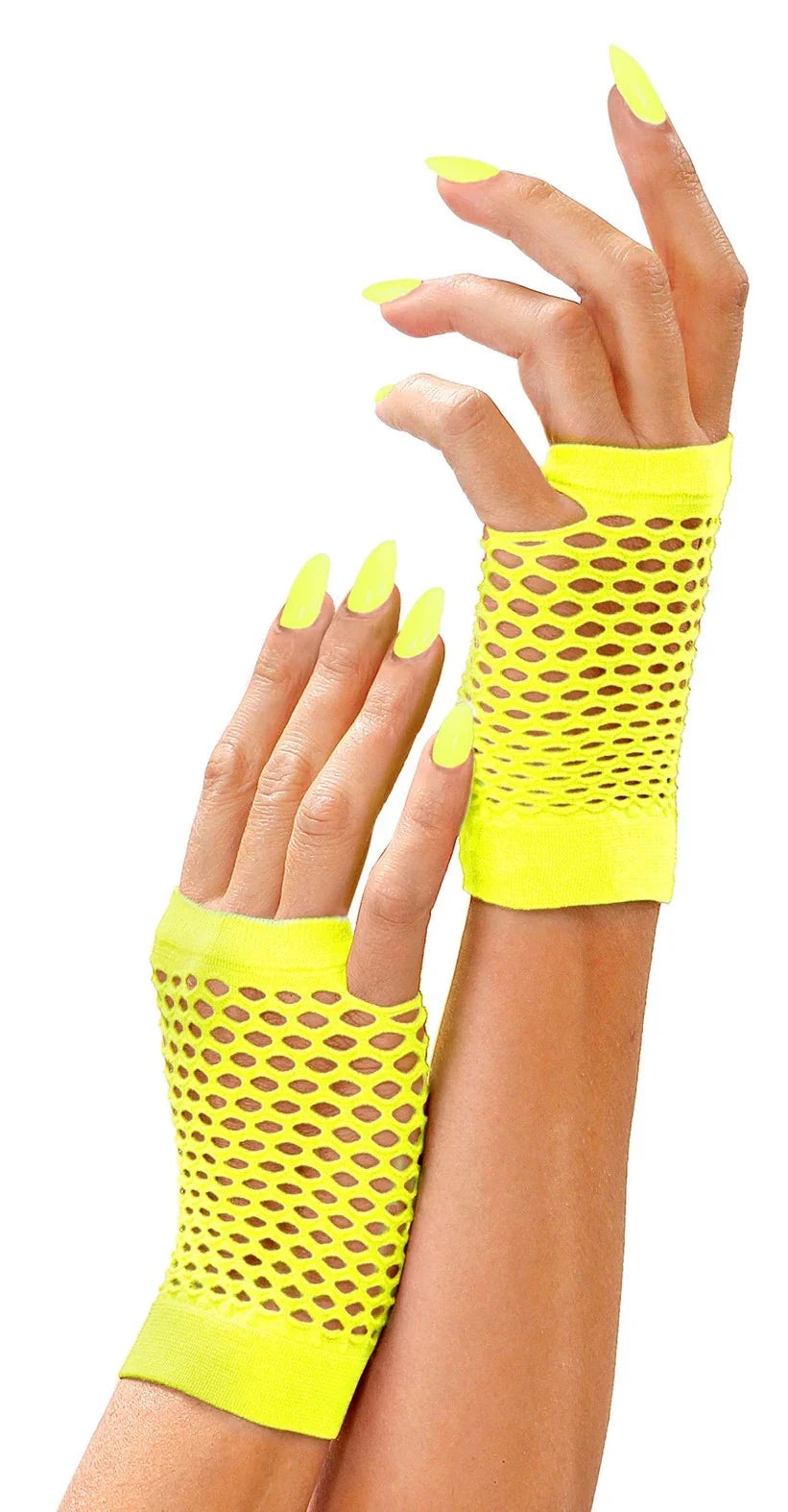 Guantes de Red Amarillo Neón Cortos sin Dedos Guantes Widmann