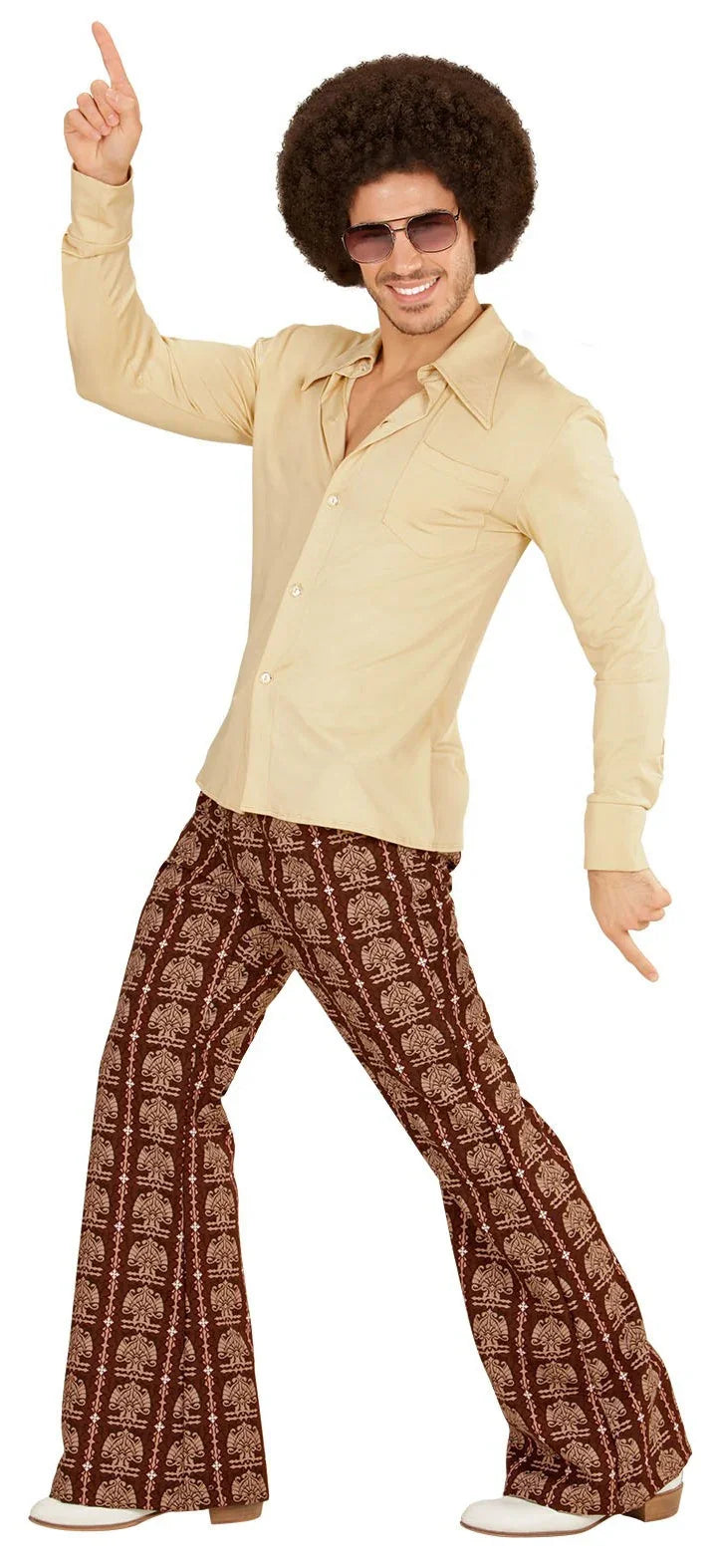 Camisa Disco Años 70 Beige para Hombre Camisas Disco Años 70 Widmann