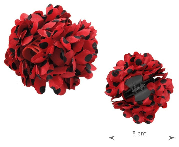 Flor de Sevillana Roja con Lunares Negros Sevillanas Partilandia
