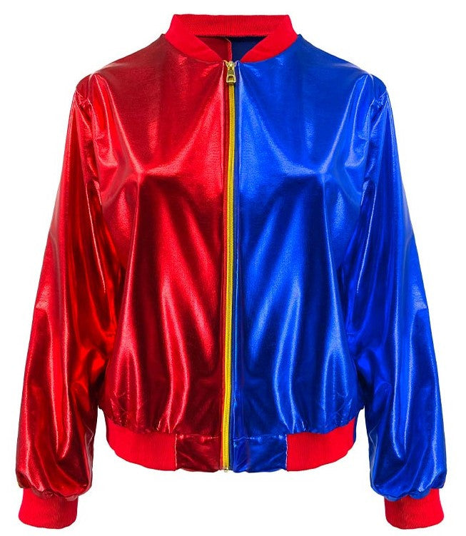 Chaqueta Bomber de Harley Villana Roja y Azul para Niña Harley Quinn Partilandia