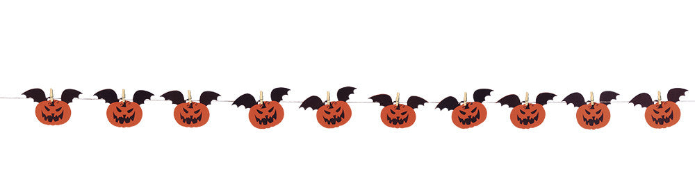 Guirnalda de Calabazas con Alas de Murciélago Guirnaldas de Halloween Rubies