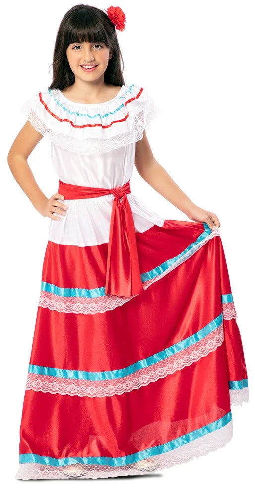 Disfraz de Cubana Tradicional para Niña Rumberos y Caribeños EuroCarnavales