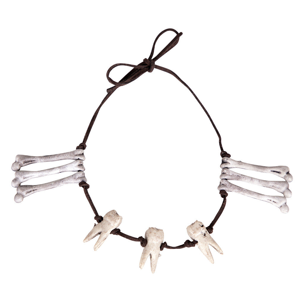 Collar con Dientes y Huesos Complementos Trogloditas y Cavernícolas EuroCarnavales