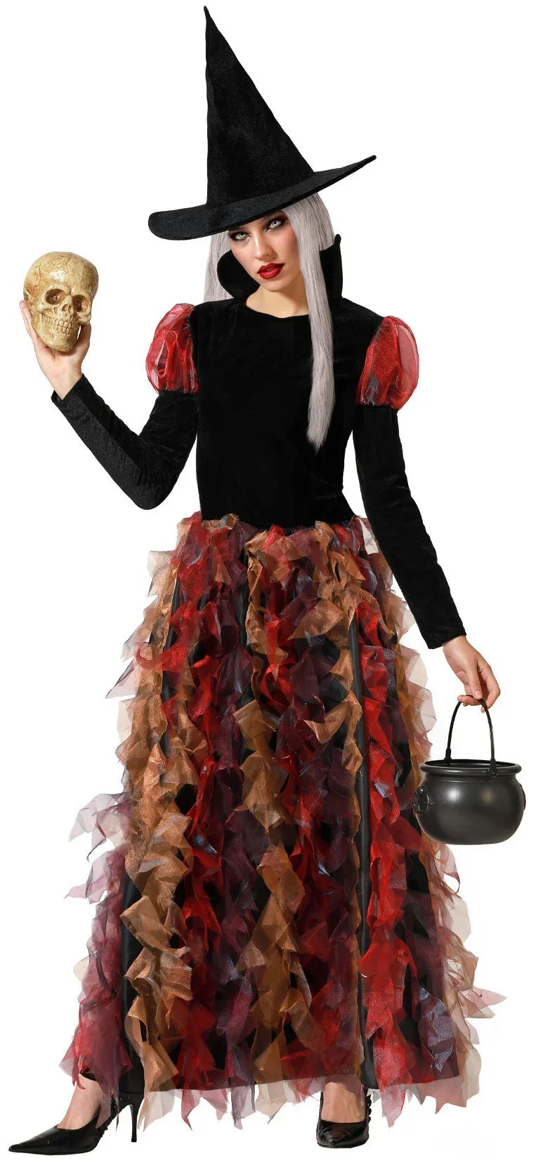 Disfraz de Bruja Multicolor Largo para Mujer Brujas Atosa