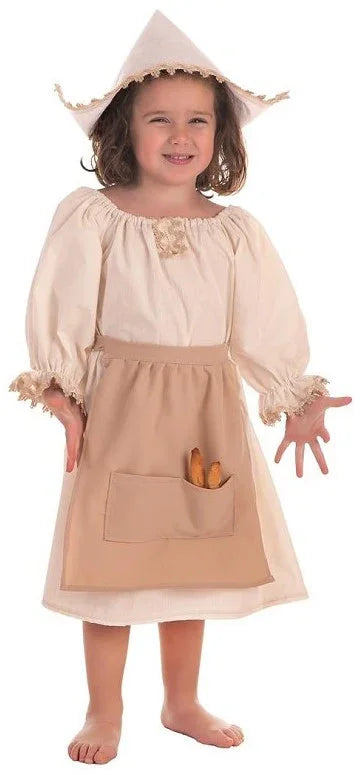 Disfraz de Molinera Medieval para Niña Taberneras y Campesinas Medievales Llopis
