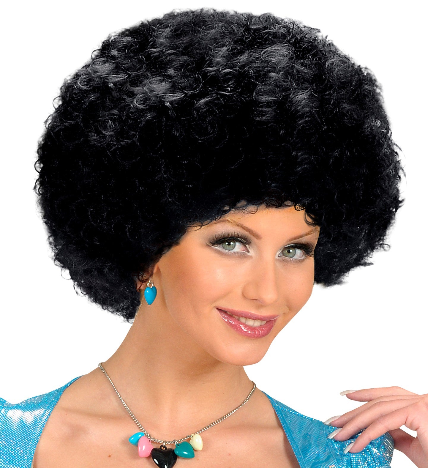 Peluca Afro Morena Disco Años 70 para Adulto Pelucas Afro Widmann
