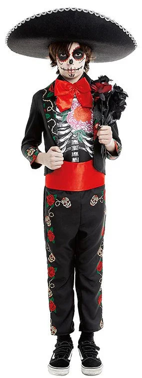 Disfraz de Catrin Esqueleto Mexicano para Niño Catrina Partilandia