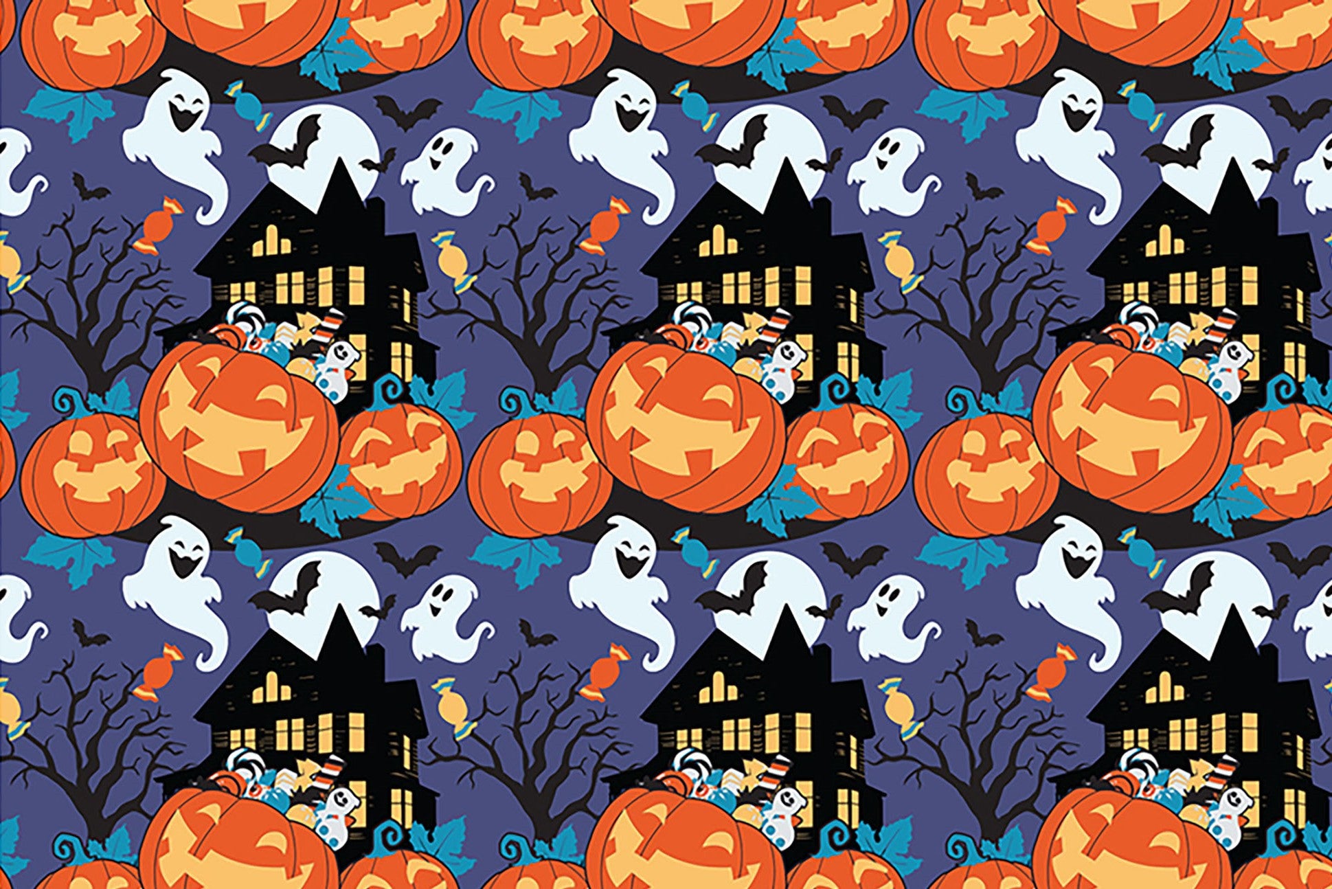 Mantel de Calabazas con Caramelos de Halloween Menaje Halloween Guirca