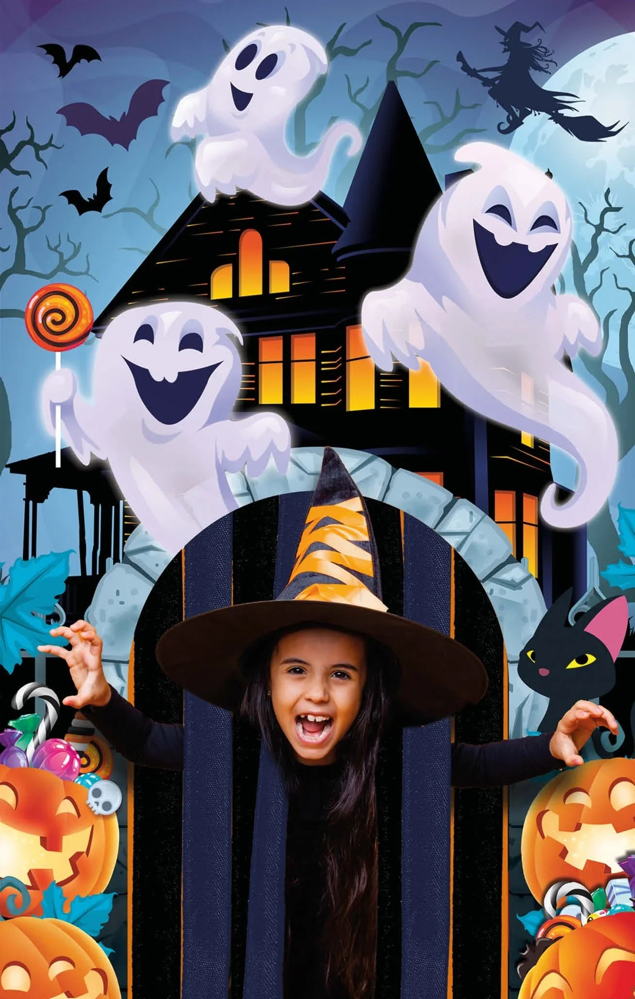 Decoración de Fantasmas y Calabazas para Puertas Decoración Halloween Guirca