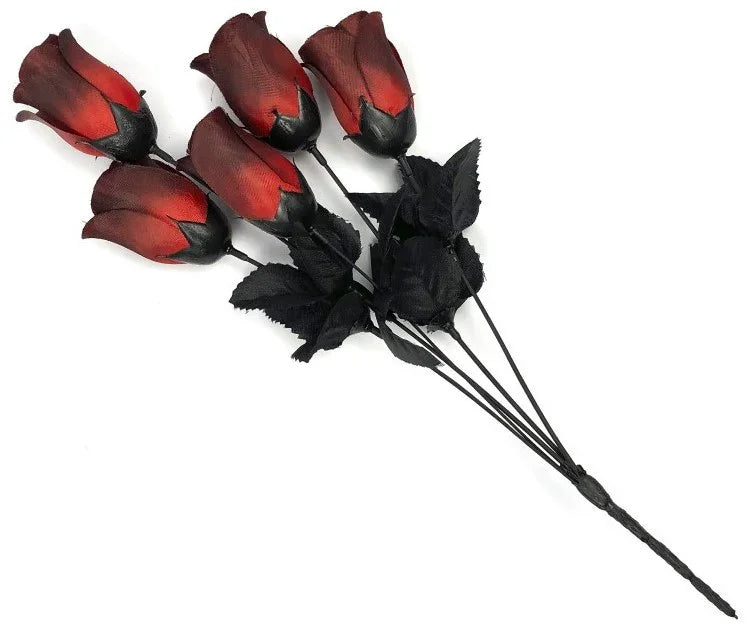 Ramo de Rosas Rojas con Tallo y Hojas Negras Flores Partilandia