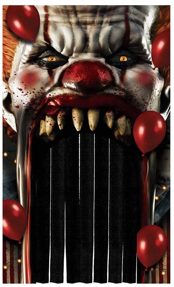 Decoración de Circo Payaso Asesino para Puertas Decoración y Menaje Halloween Guirca