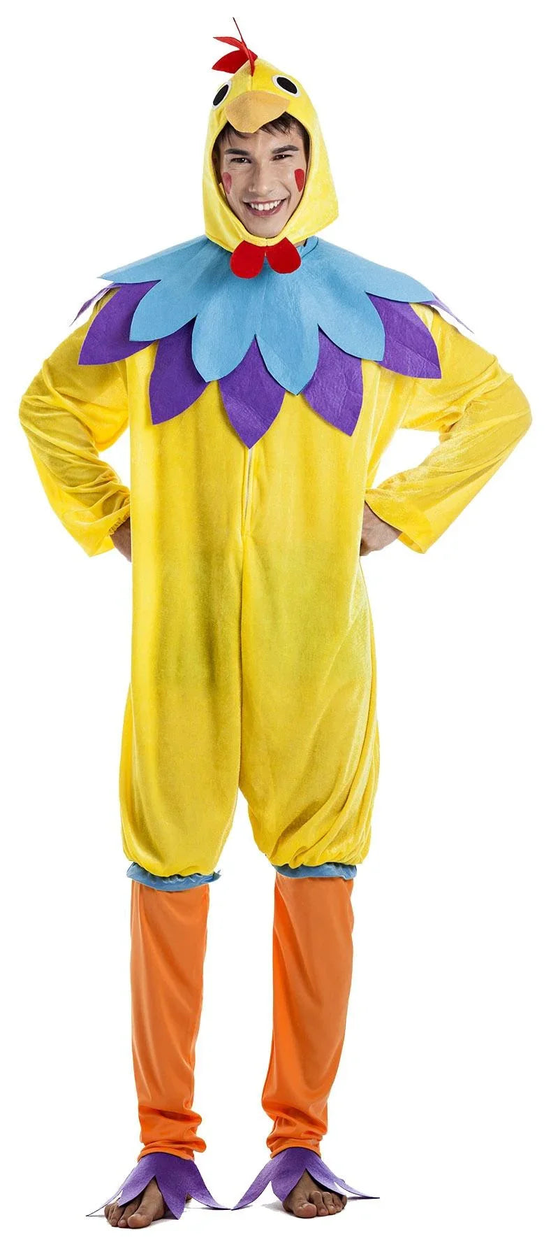 Disfraz de Gallo con Cuello para Hombre Pollo y Gallina Kimokawaii