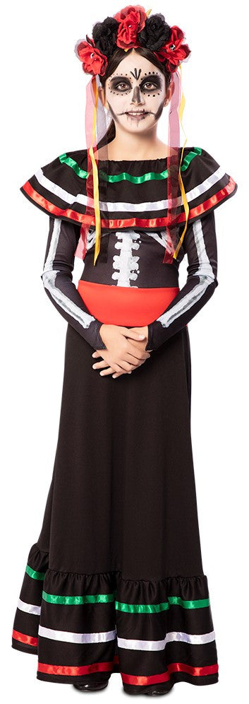 Disfraz de Catrina Mejicana para Niña Catrina EuroCarnavales