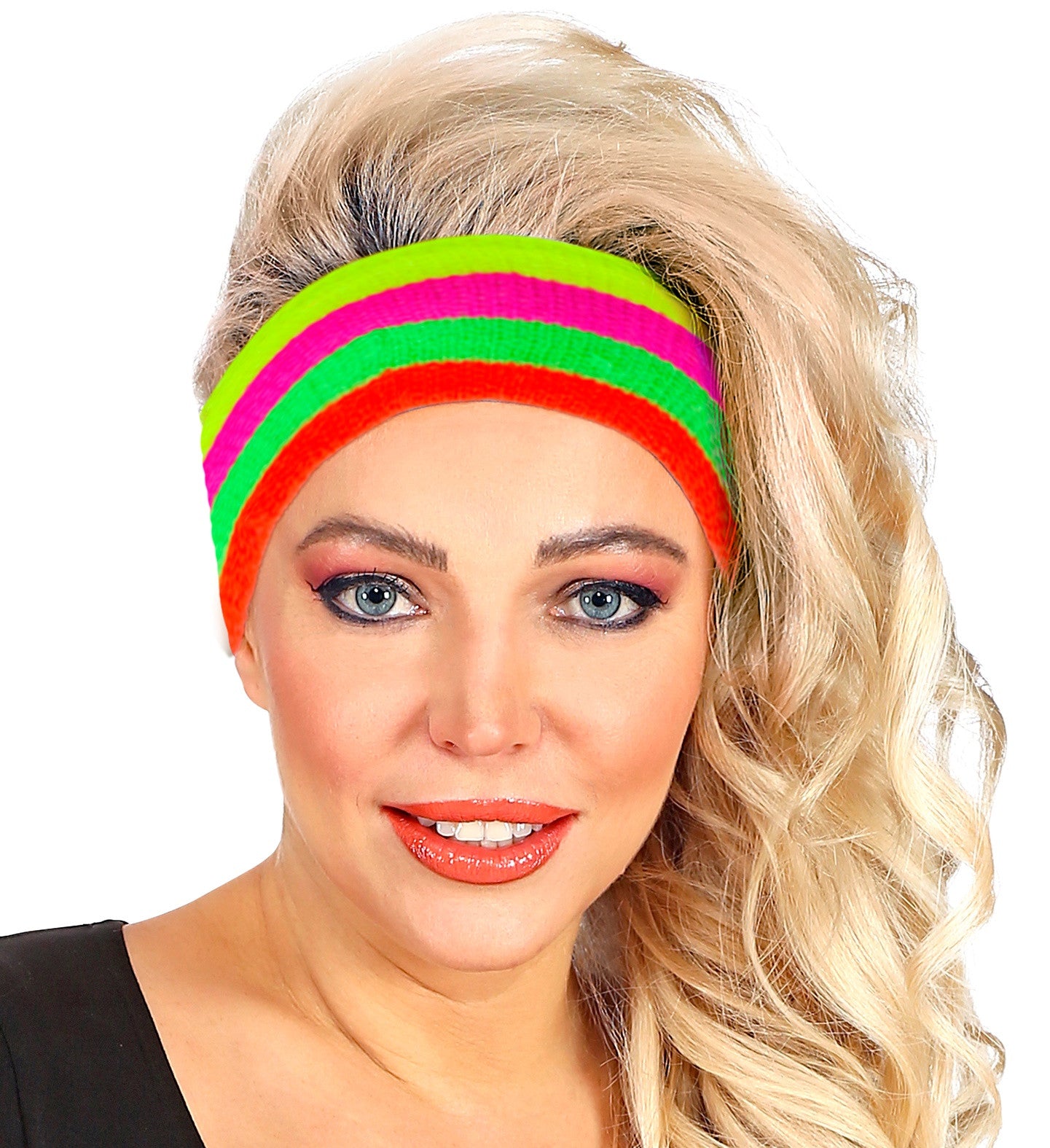 Cinta Años 80 Multicolor Neón para el Pelo Años 80 Widmann