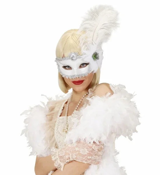 Antifaz decorado en blanco Antifaces Widmann