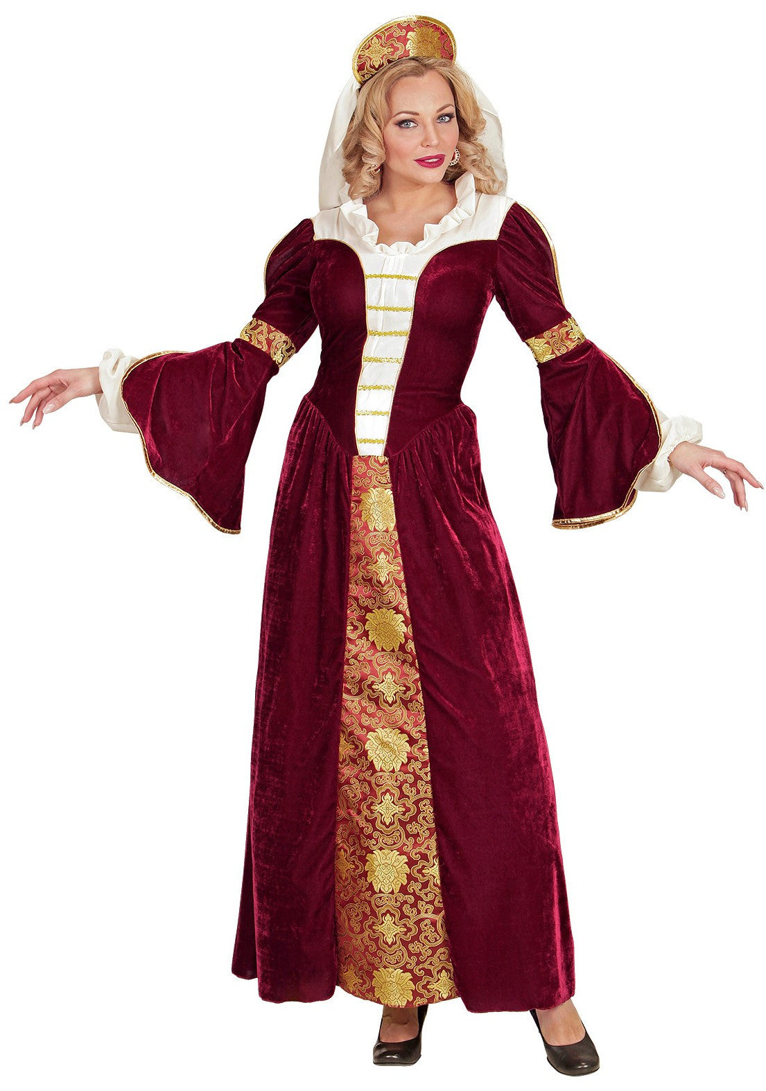 Disfraz de Reina Medieval Granate para Mujer Reyes y Reinas Medievales Widmann