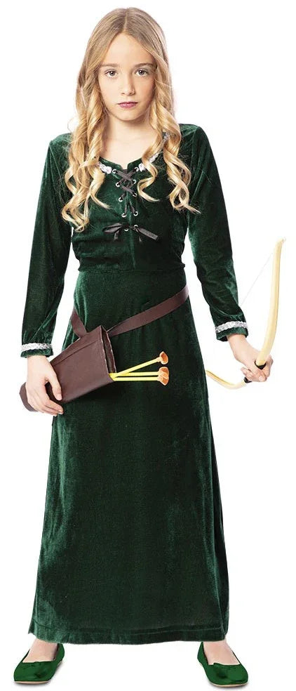 Disfraz de Doncella Arquera Lady Marian para Niña Robin Hood y Arqueros Infantiles EuroCarnavales