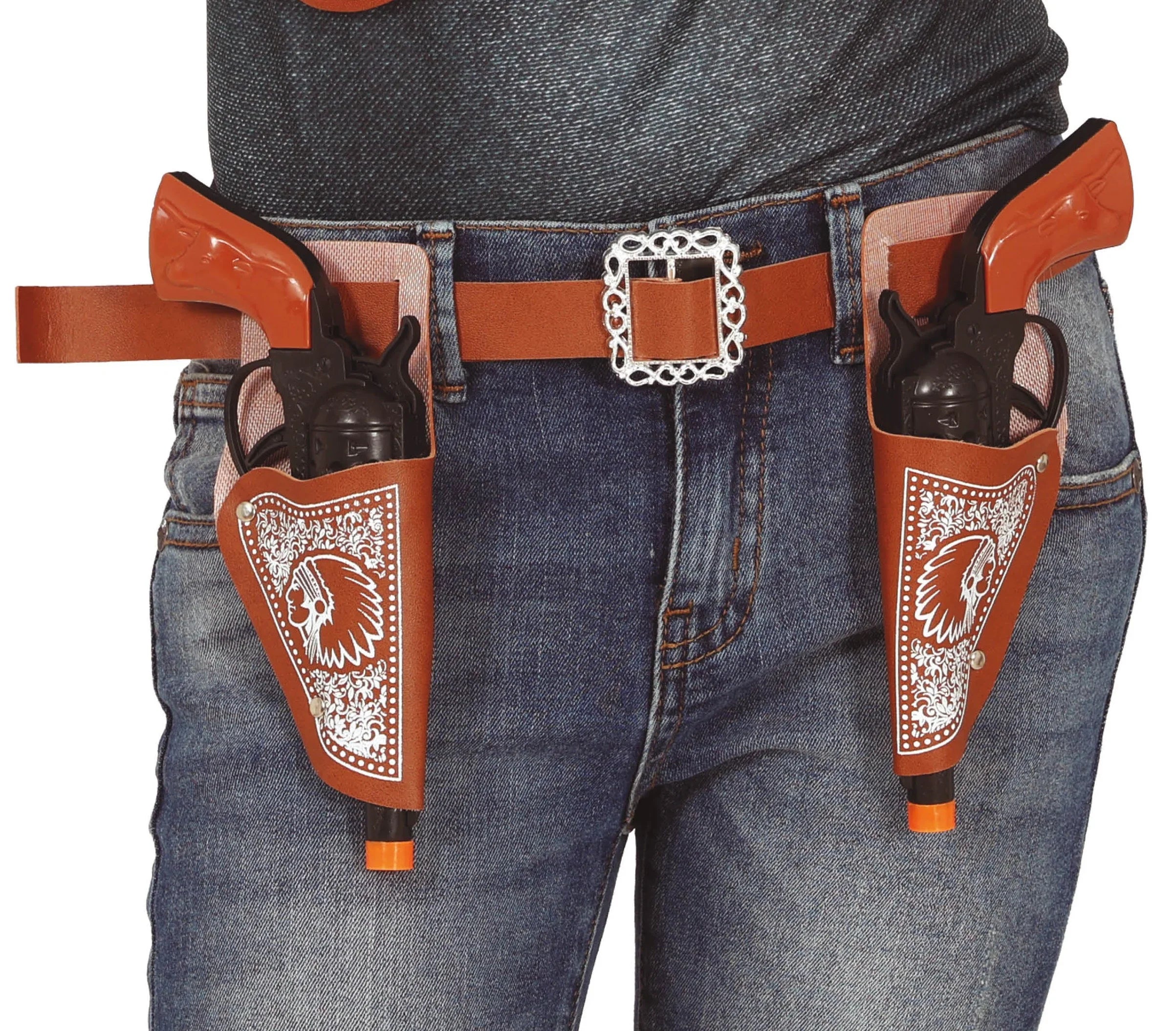 Cartucheras con Dos Pistolas y Cinturón Pistolas, Rifles y Metralletas Guirca