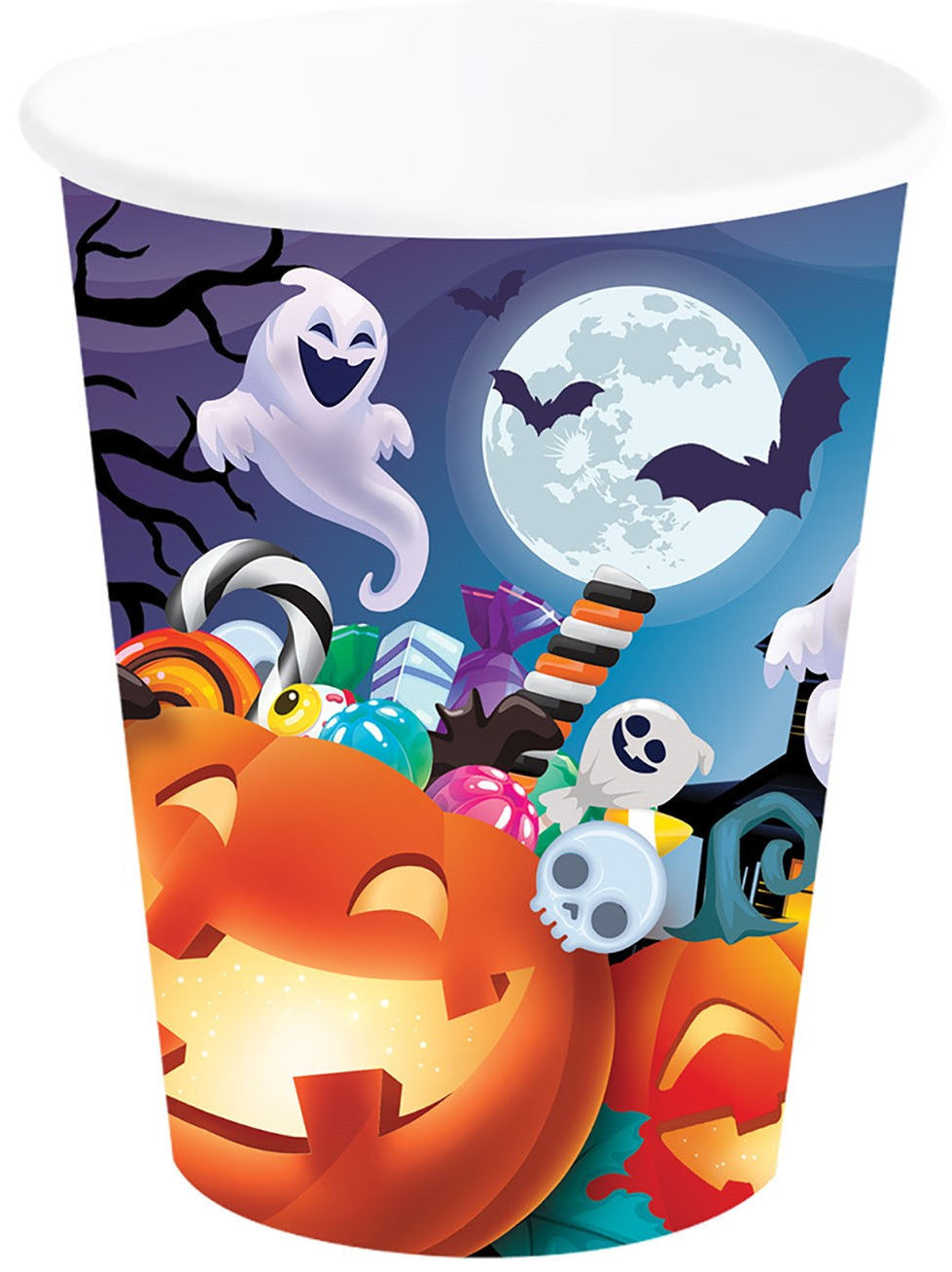 Pack de 6 Vasos de Calabazas con Caramelos Menaje Halloween Guirca