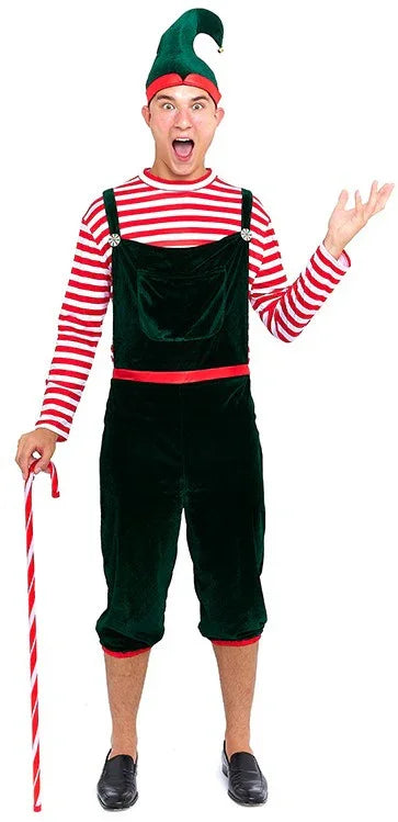 Disfraz de Elfo Navideño con Peto para Hombre Elfos Navideños Partilandia
