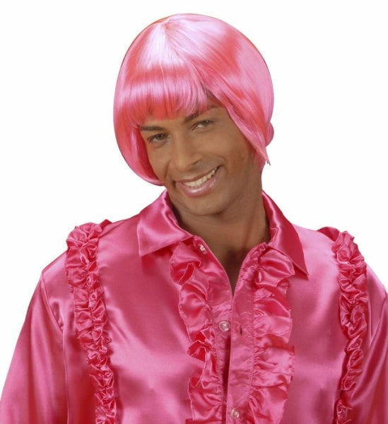Peluca Fashion Rosa Corta COMPLEMENTOS Widmann