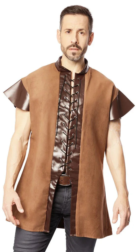 Chaleco Medieval Largo para Hombre Campesinos y Posaderos Medievales EuroCarnavales