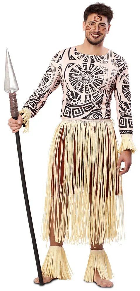 Disfraz de Guerrero Tribal Samoano para Hombre Hawaianos EuroCarnavales