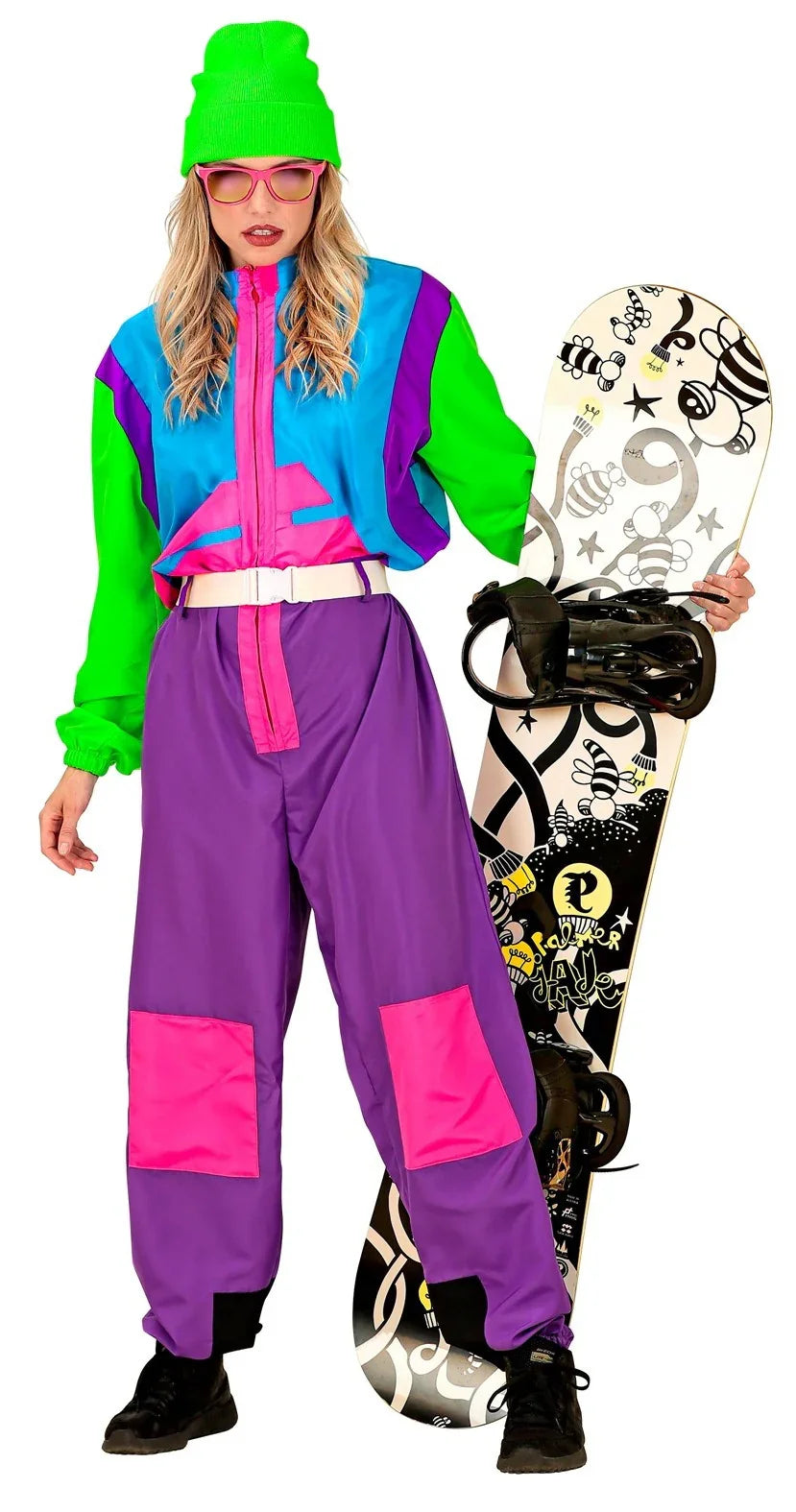 Disfraz de Snowboarder Años 80 Neón para Adulto Deportes y Animadoras Widmann