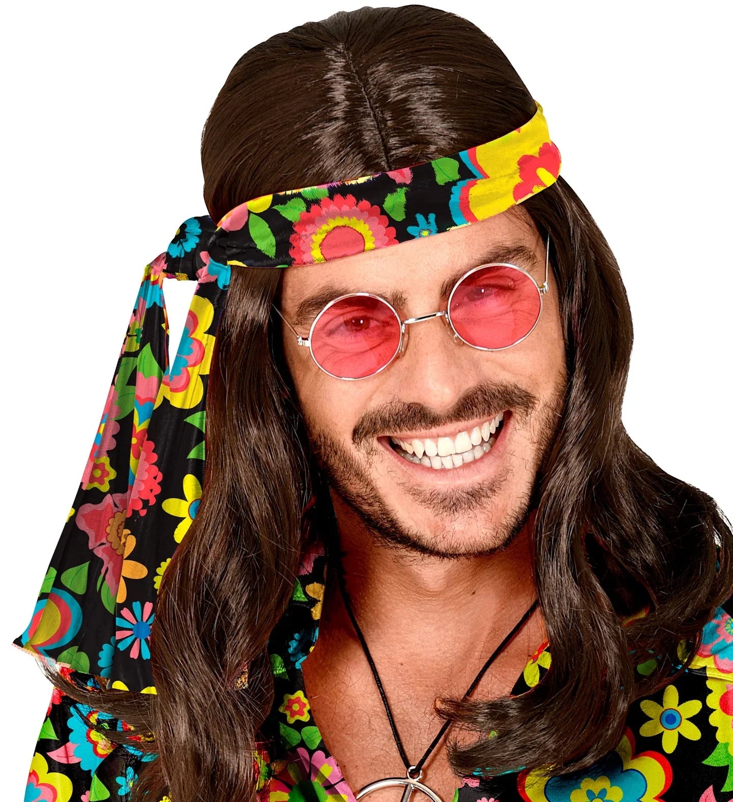 Cinta Hippie Años 60 con Flores Multicolor Complementos Hippies Widmann