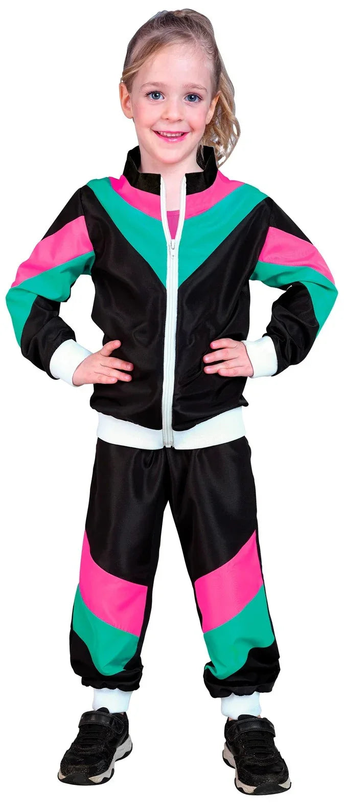 Disfraz Chándal Años 80 Negro Infantil Chándales de Táctel Años 80 Widmann