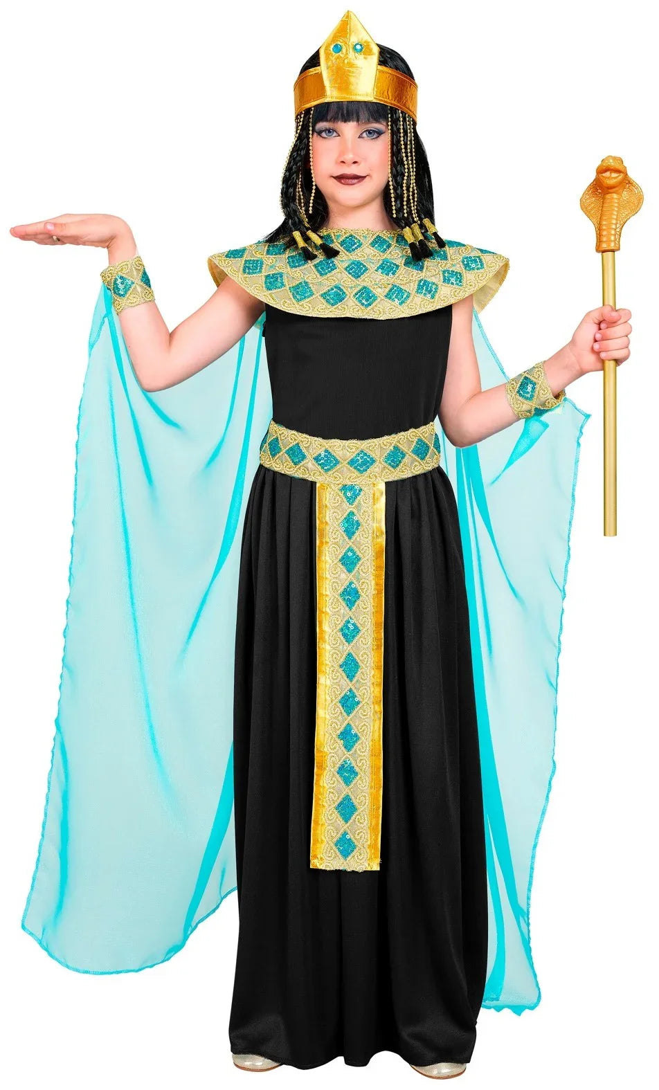 Disfraz de Egipcia Cleopatra Negro para Niña Egipcios Infantiles Widmann