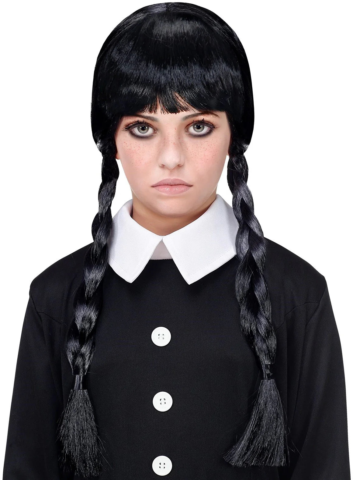 Peluca de Miércoles Addams con Flequillo Infantil Pelucas de Miércoles Addams Widmann