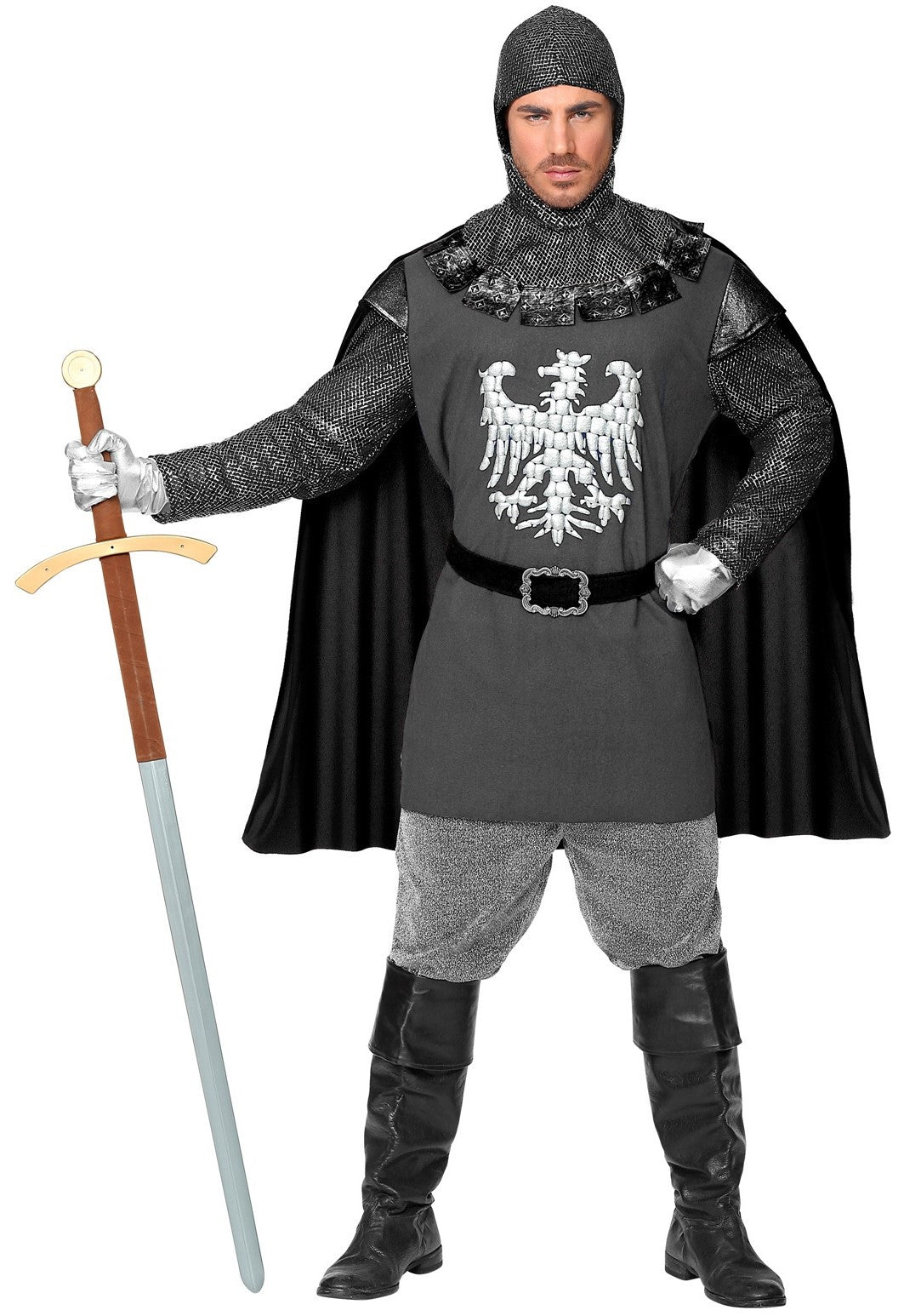 Disfraz de Caballero Medieval Negro para Adulto Caballeros y Cruzados Medievales Widmann