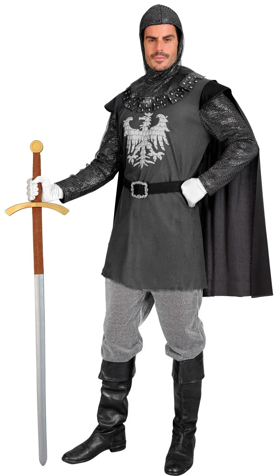 Disfraz de Caballero Medieval Negro para Adulto Caballeros y Cruzados Medievales Widmann