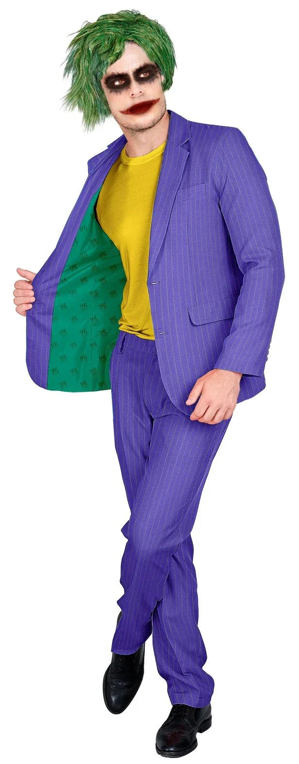 Traje de Joker Morado con Rayas para Hombre Joker Widmann