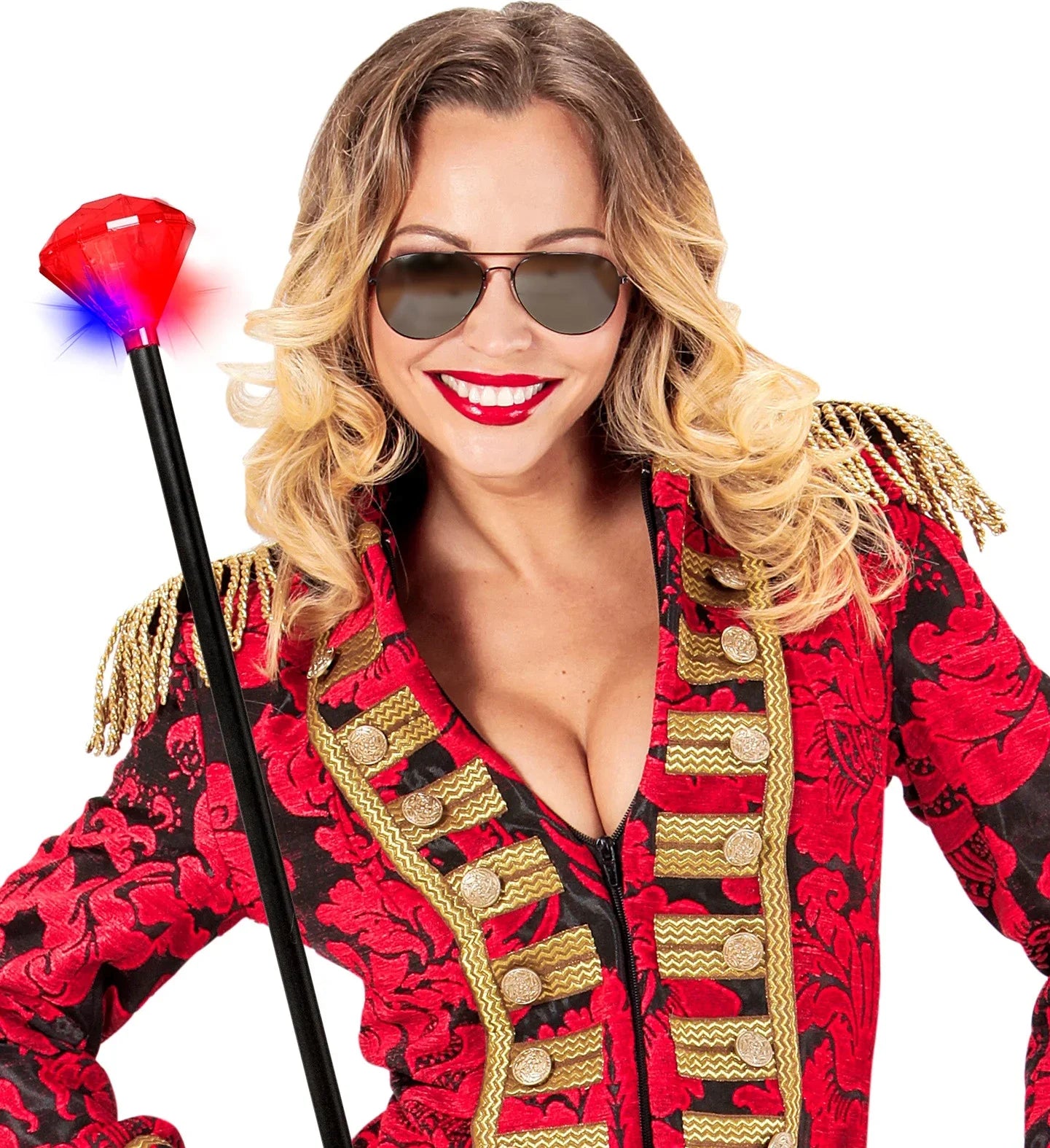 Bastón de Diamante Rojo con Luces Parpadeantes Bastones, Cetros y Varitas Widmann