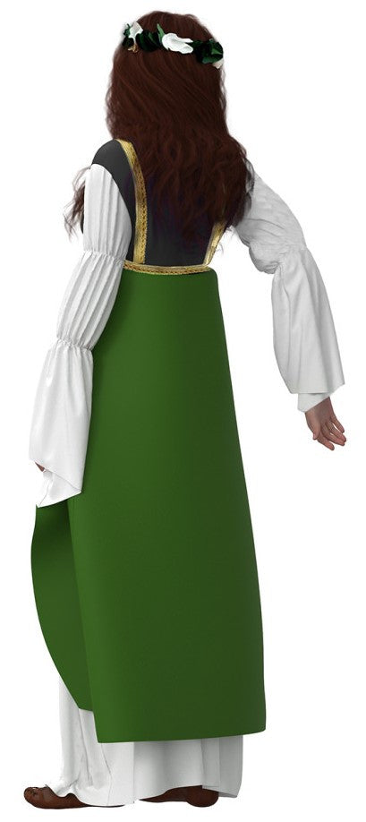 Disfraz de Doncella Medieval Verde para Mujer Princesas y Damas Medievales El Rey del Carnaval