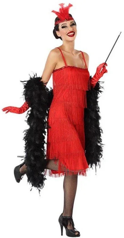 Disfraz de Charlestón Años 20 Rojo para Mujer Charlestón Atosa