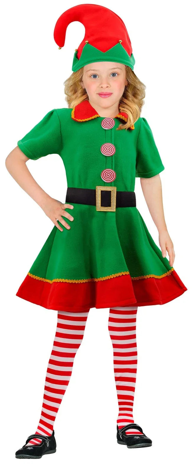 Disfraz de Elfa Ayudante de Santa Claus para Niña Elfos Navideños Widmann
