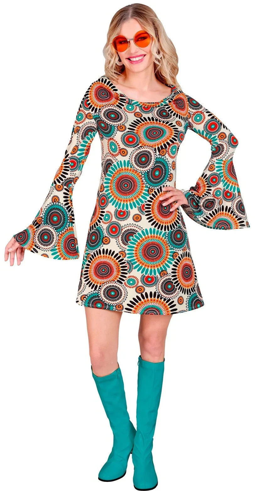 Disfraz Años 60 con Estampado Multicolor para Mujer Comprar Online