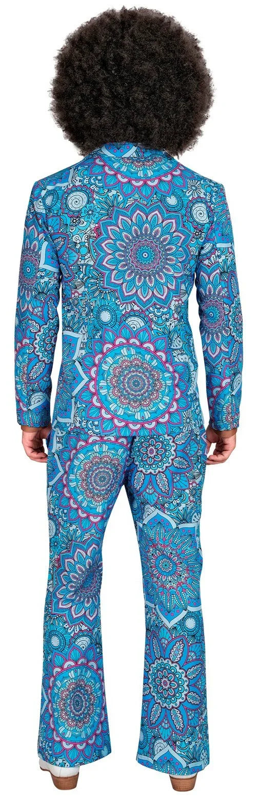 Traje Años 60 con Estampado Mandala Azul para Hombre Años 60 Widmann