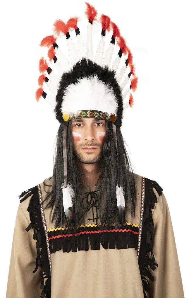 Penacho de Plumas de Jefe Indio Complementos Indios EuroCarnavales