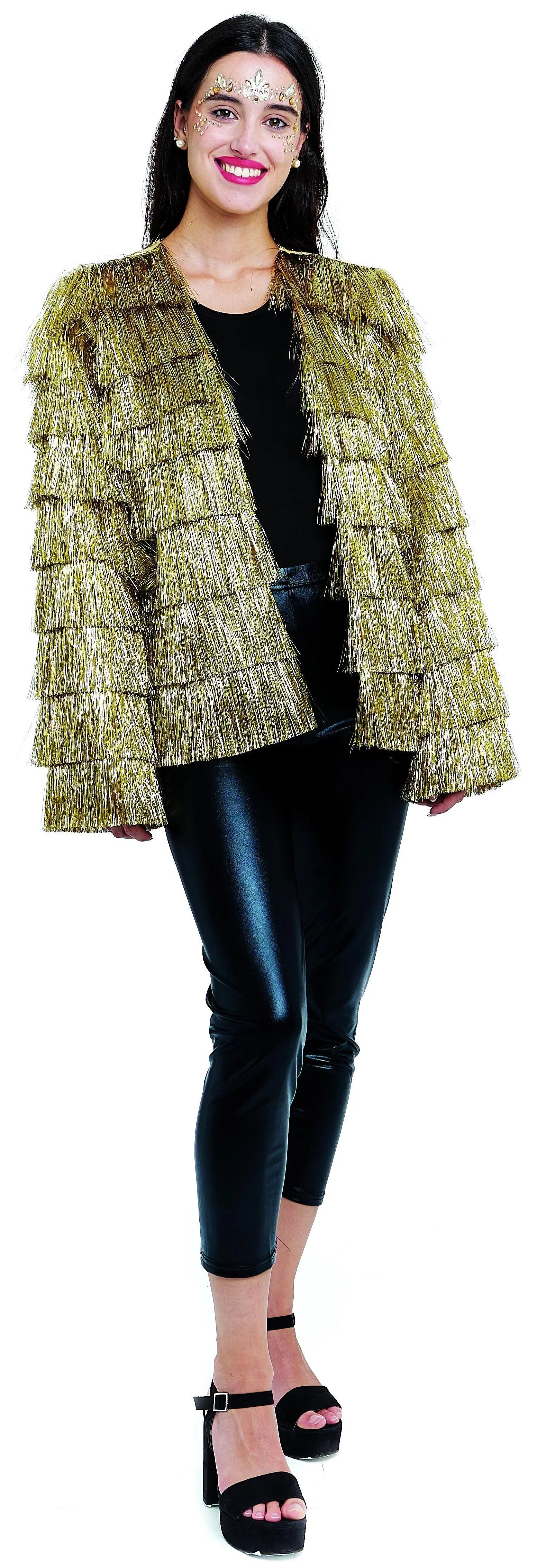 Chaqueta Festival con Flecos Dorados para Mujer Chaquetas y Fracs Partilandia