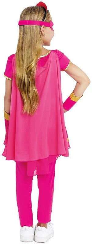 Disfraz de Superheroína Rosa para Niña Superhéroes Infantiles Partilandia