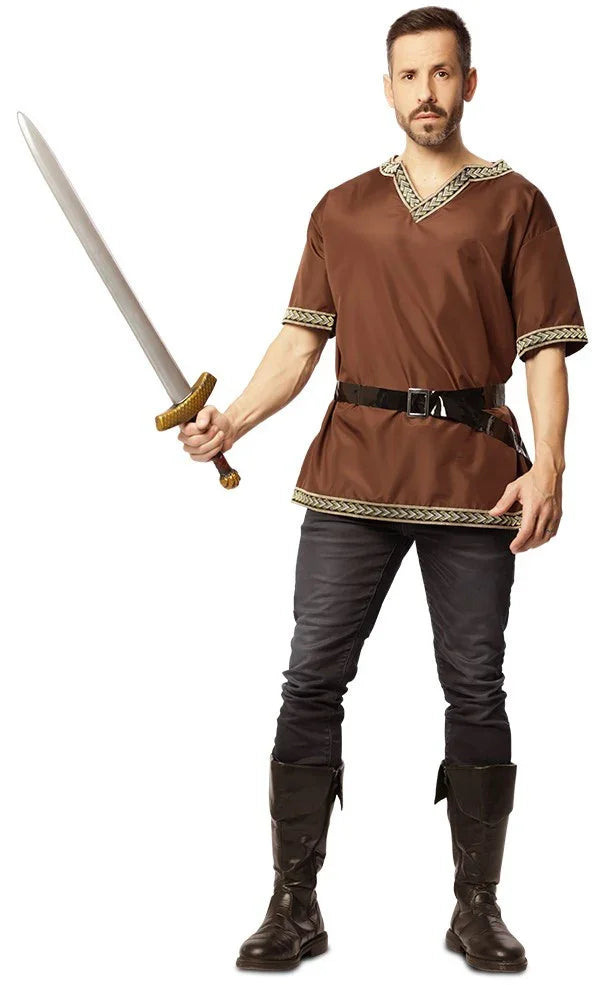 Camisa Medieval Marrón con Cinturón para Hombre Camisas Medievales EuroCarnavales