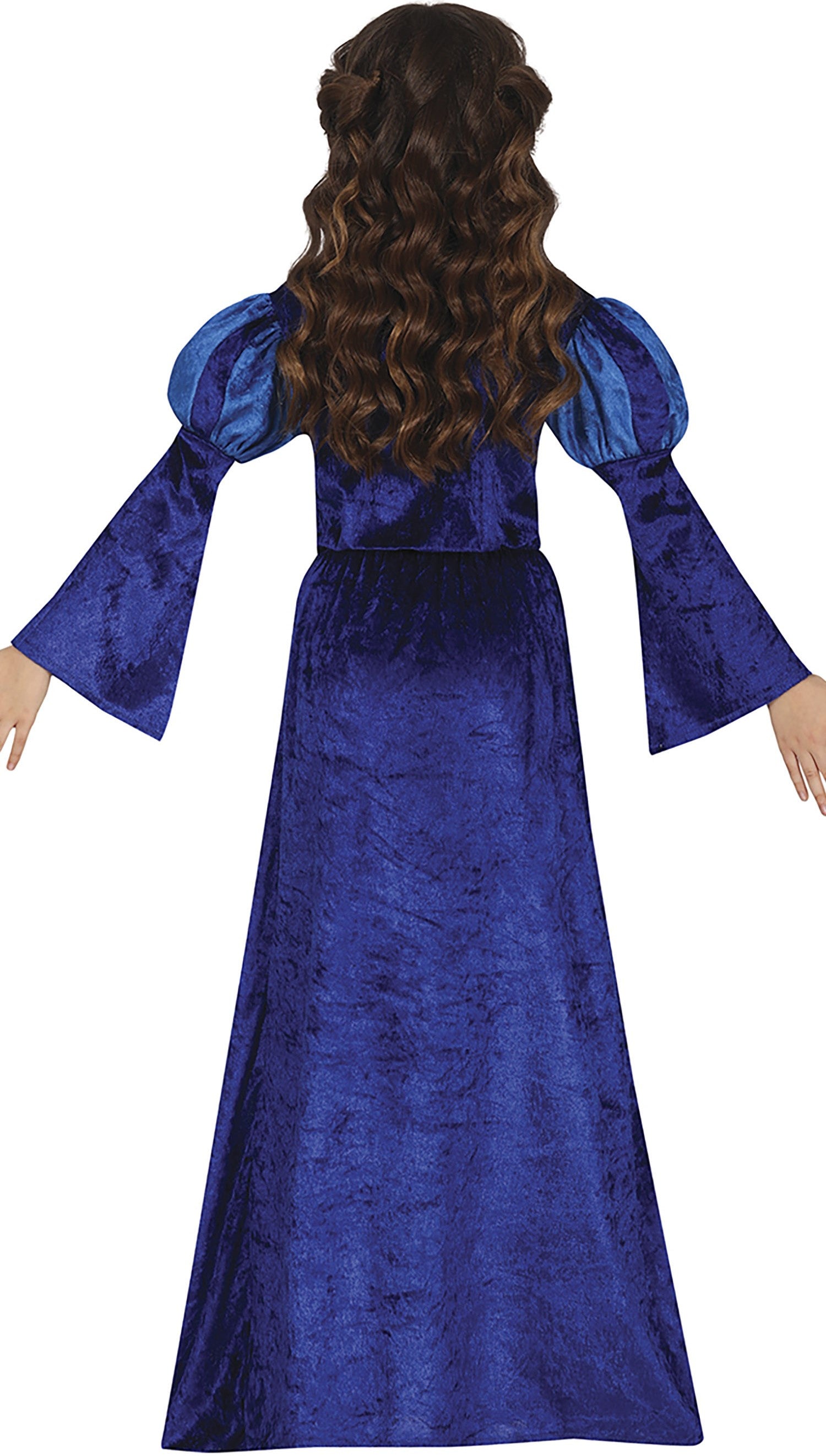 Disfraz de Reina Medieval Azul para Niña Reyes y Reinas Medievales Guirca