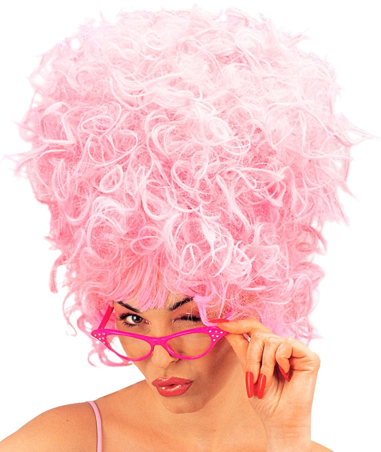 Peluca Rosa Tipo Afro Pelucas Rosas Widmann