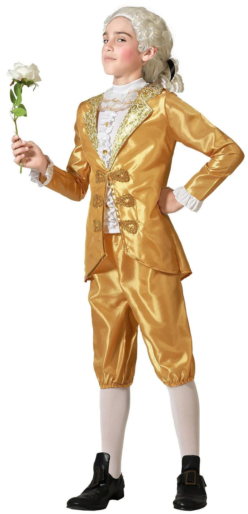 Disfraz de Cortesano Barroco Dorado para Niño Venecianos y de Época Infantiles Atosa